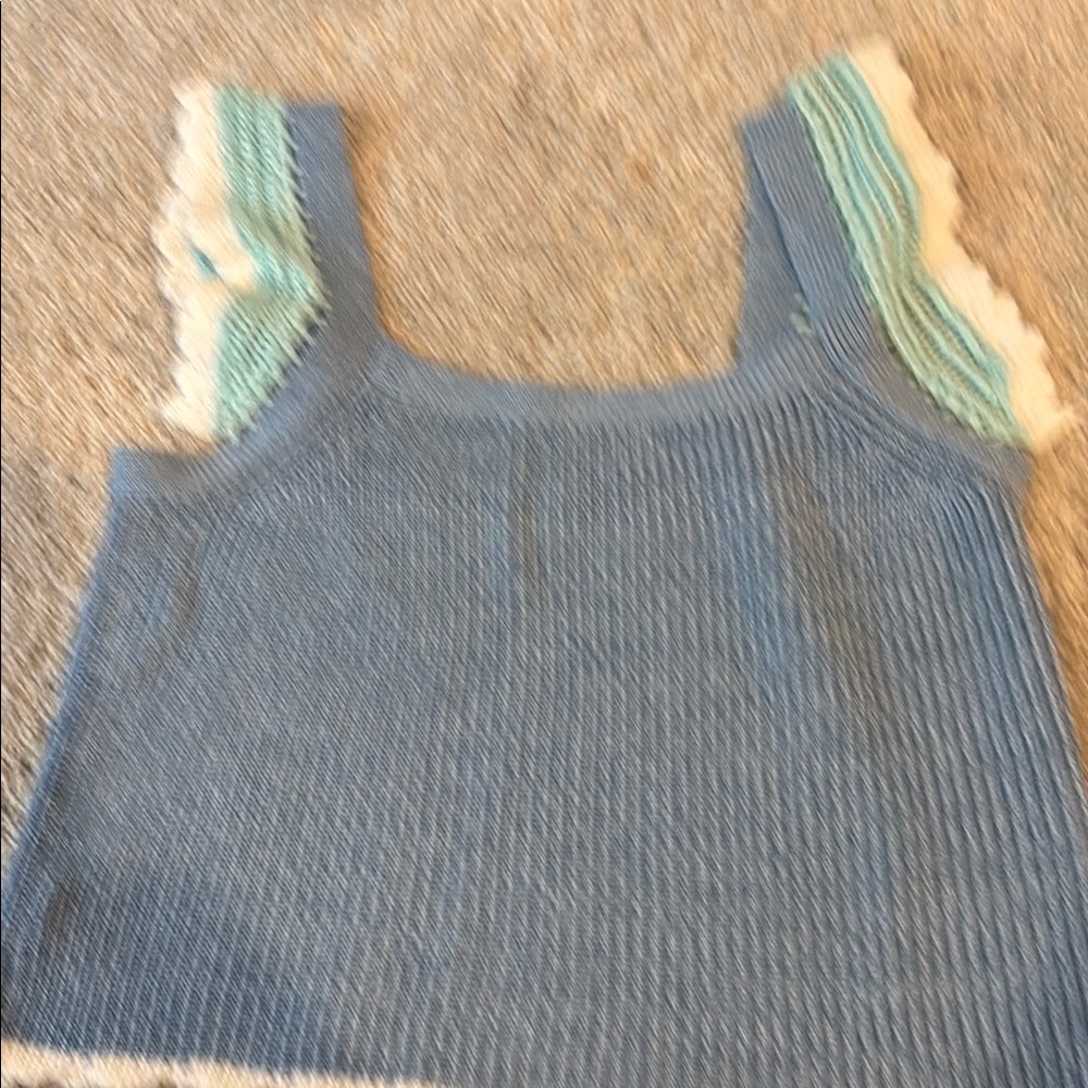 Design History Blue and White Tank Top